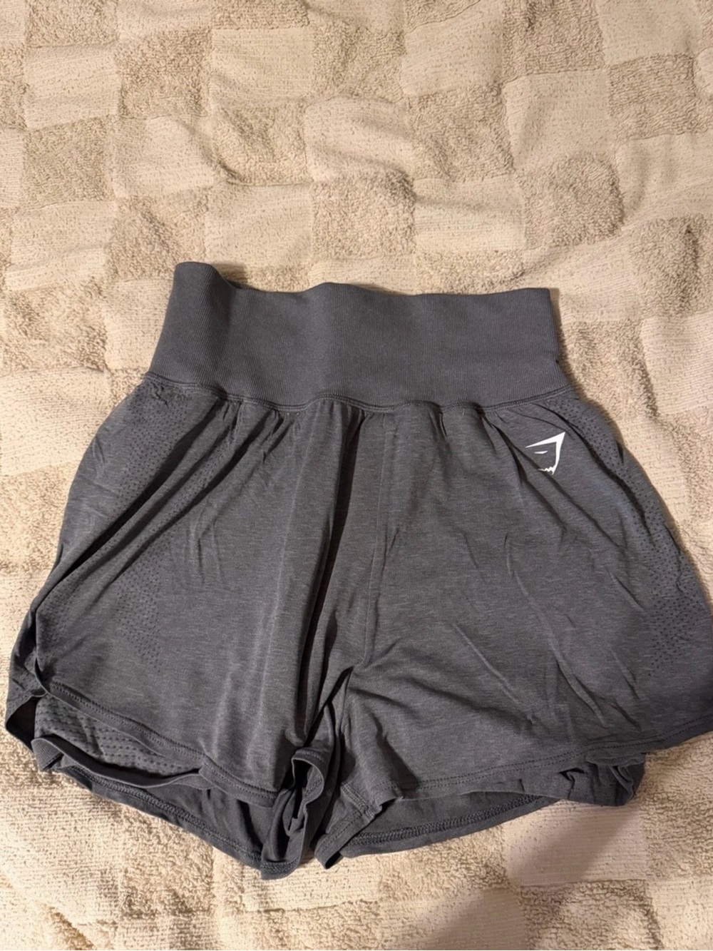 Gymshark Vital Seamless 2.0 2-IN-1 Pull On Shorts Womens Large Black Lined B2A5G